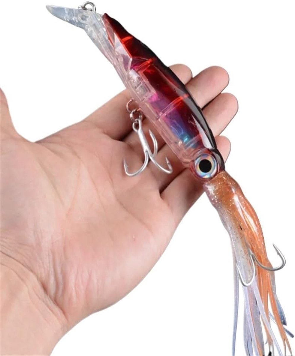 Vis Aas - Octopus Zwengel - Zee Vissen - Natuurgetrouwe Zwembeweging - 14 cm 40 g - Zes Kleuren