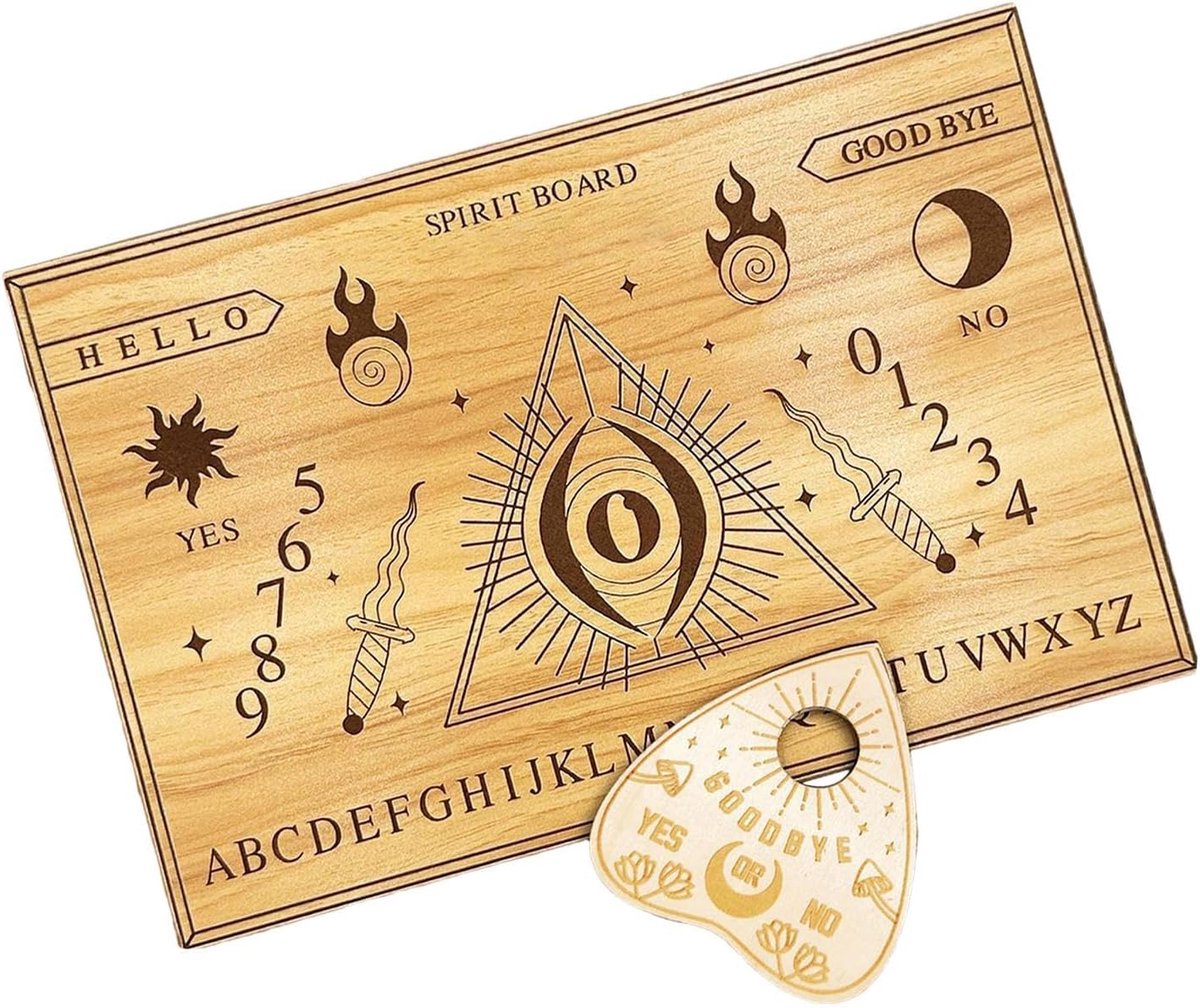 Waarzegplaatje - Beslissingshulp - Spirituele Verkenning - Met Letters Cijfers - 20 x 30 cm - Houtkleur