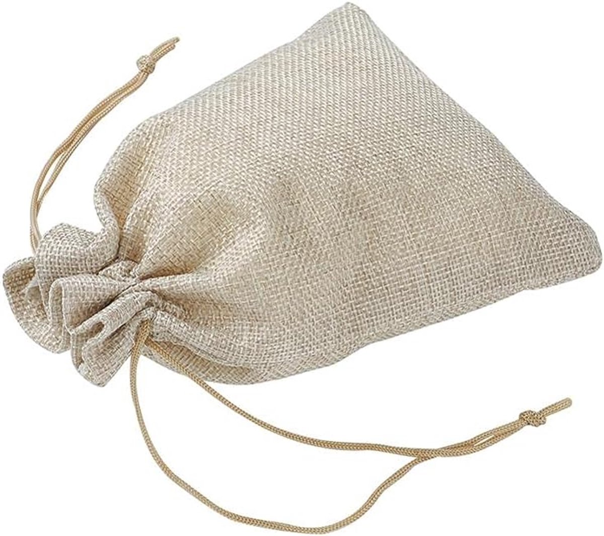 Jute Zakjes - Verpakkingstasjes Cadeautasjes - Kleine Items Opbergen - Met Trekkoord Sluiting - 20x15 cm - Donker Khaki
