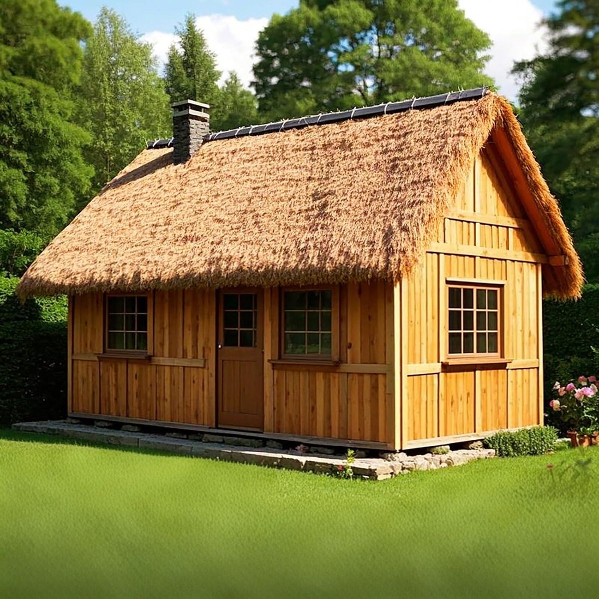 Synthetisch Riet Dakrol - Kunstgras Rol - Tuin Decoreren - Hoge Dichtheid Ontwerp - 1 x 8 m - Natuurlijk