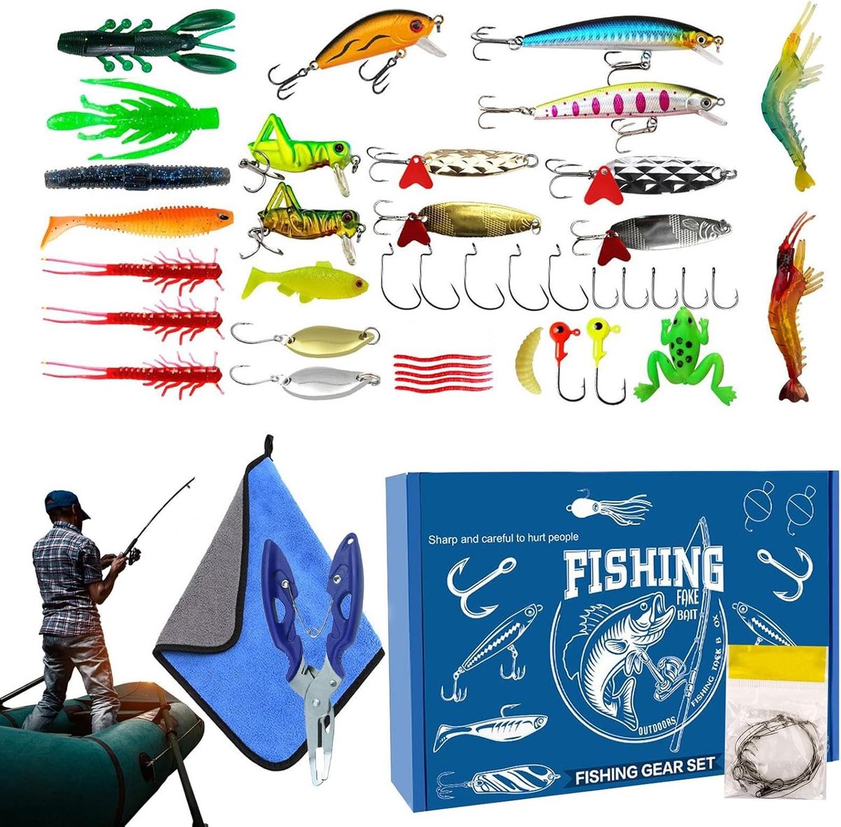 Vislokazen Set - Kunstaas Vissen - Vissen Buiten - Levensecht Ontwerp - 381 gram - Multicolor