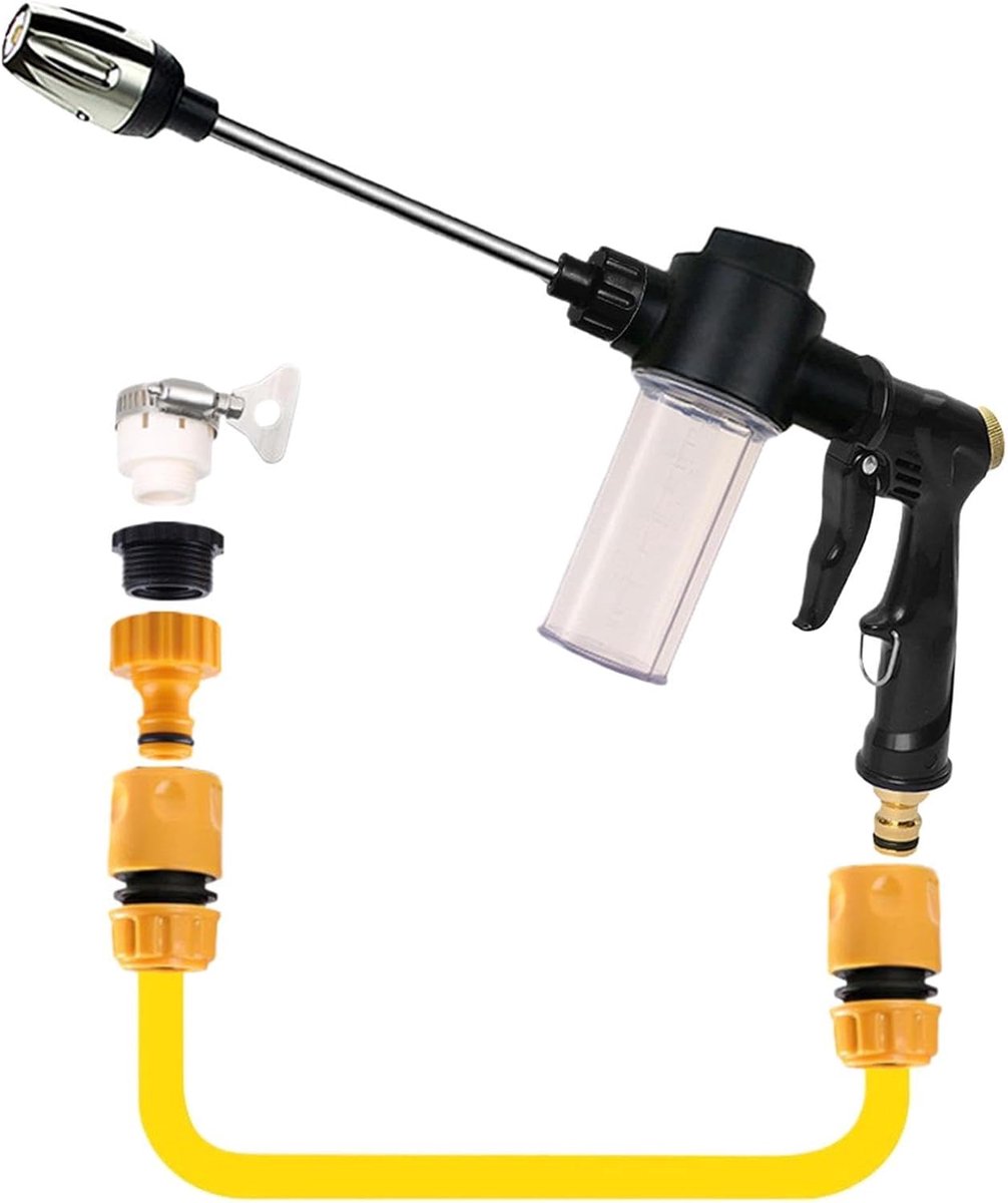 Hoge Druk Reiniger - Waterspuit Mondstuk - Auto en Tuin Reinigen - Roestbestendig Verstelbaar - 37x14 cm - Zilver