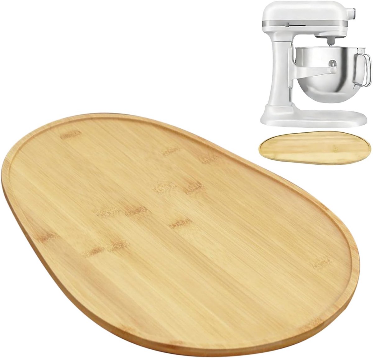 Keukenmixer Schuiver - Apparaat Glijmat - Apparaten Verplaatsen - Beschermt Werkbladen - 38.7 x 27.5 cm - Houtkleur