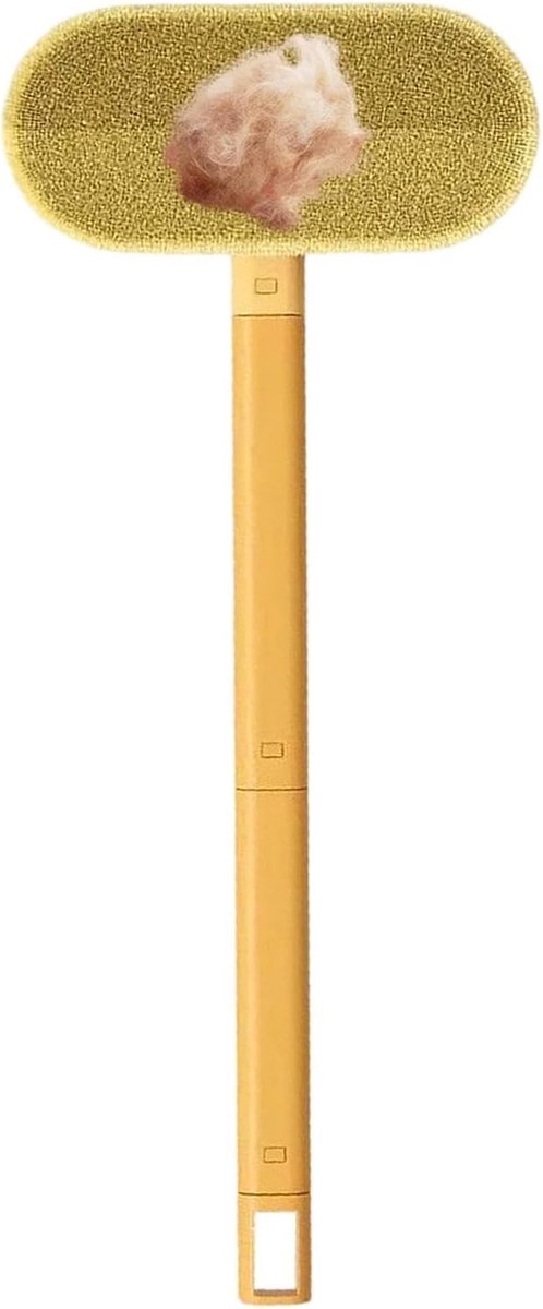 Huisdierhaar Reiniger - Haarverwijderaar Borstel - Meubels Schoonmaken - Verlengde Handgreep - 45 cm - Geel
