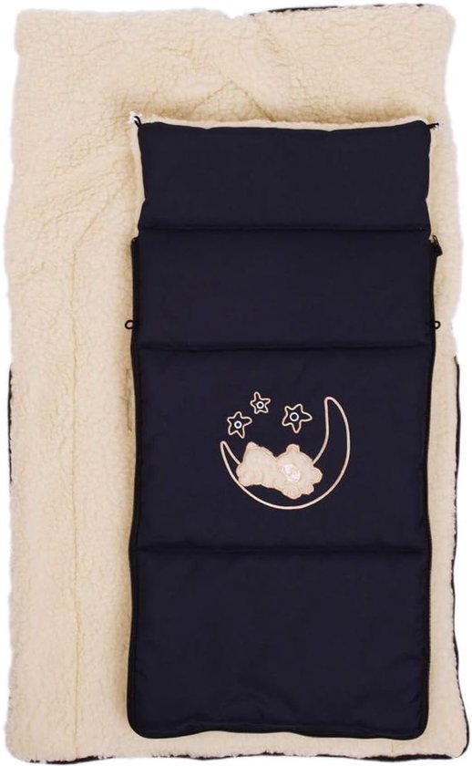 Houten slee met voetenzak - Kinder slee - Winterpret - Inclusief rugleuning - 90 cm lang - Donkerblauw van Houten — afbeelding 5