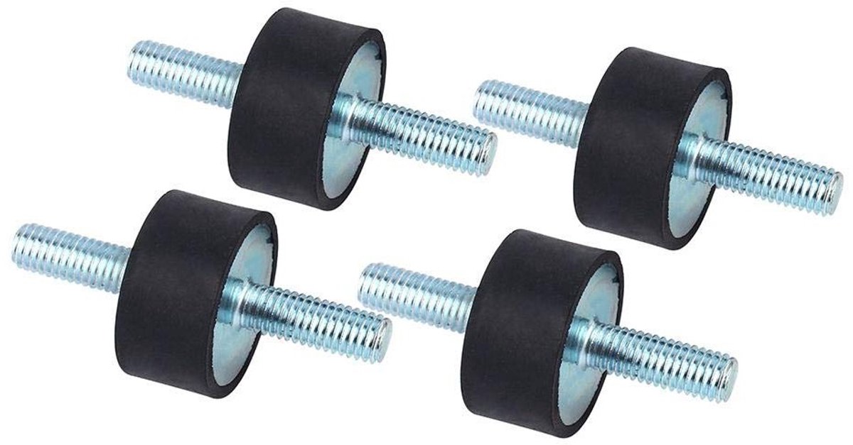 4 Stuks Anti-vibratie Rubber Schokdempers, Schokabsorberhouders voor Luchtcompressor, M8 x 23 Isolatoren met Rubberen Schroeven voor Effectieve Geluiddemping en Stabiliteit