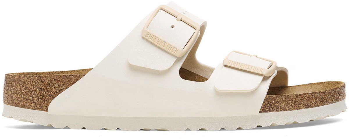Birkenstock Arizona Birko-Flor Eggshell Smal Voetbed Zwart