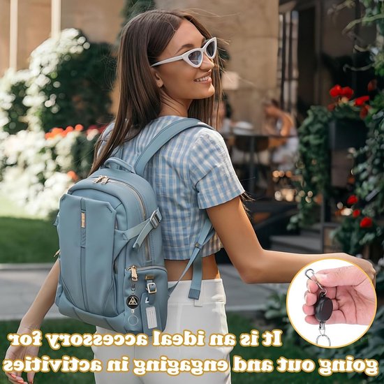 Set van 3 badge reels met uitrekbare sleutelhanger van 60 cm - stevige ID-houder met clip - zwart, compact ontwerp voor werk, reizen en dagelijks gebruik — afbeelding 5