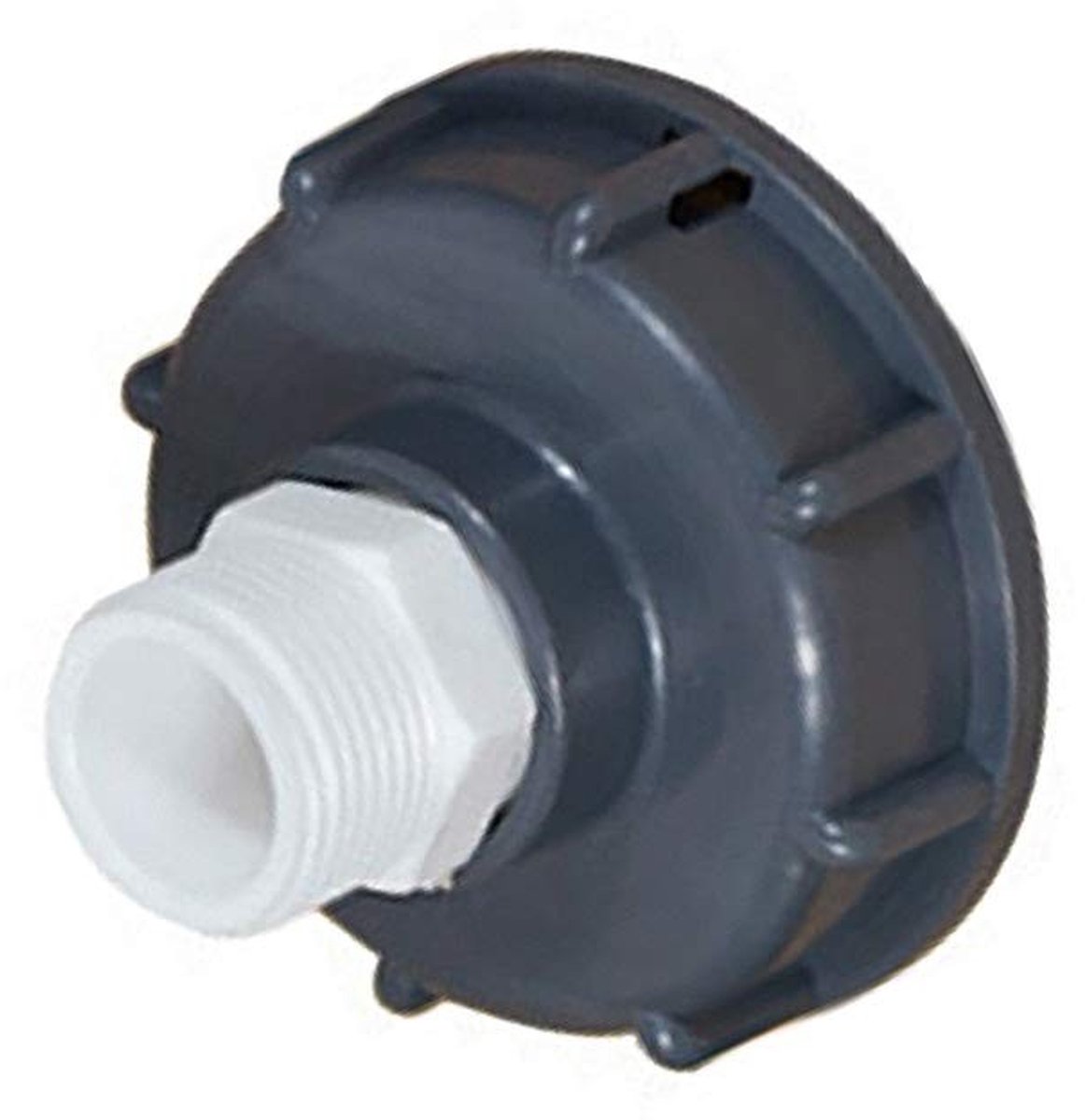 Dailygoods - Adapter - Tuin water containers - Duurzaam kunststof - 1 inch mannelijke connector - Geschikt voor tank - Grijs
