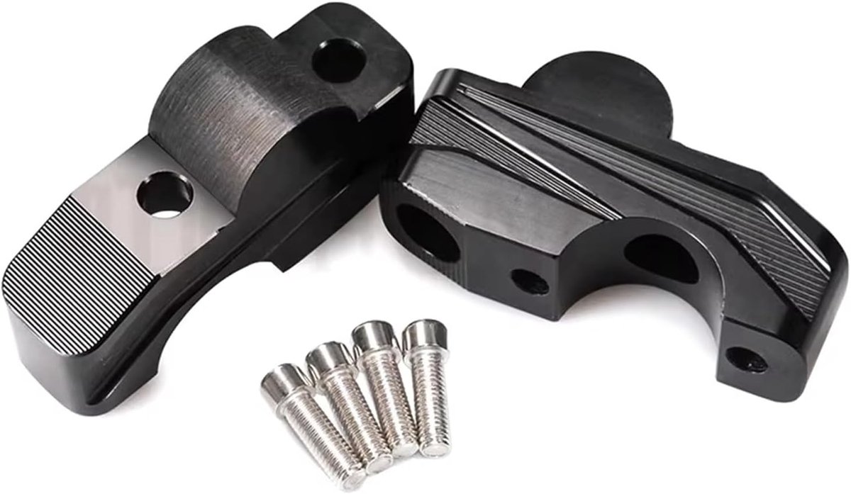 Motorstuur Verhogers - Stuur Riser Set - Comfortabel Rijden - Verhoogt Stuurhoogte - 350 g - Zwart