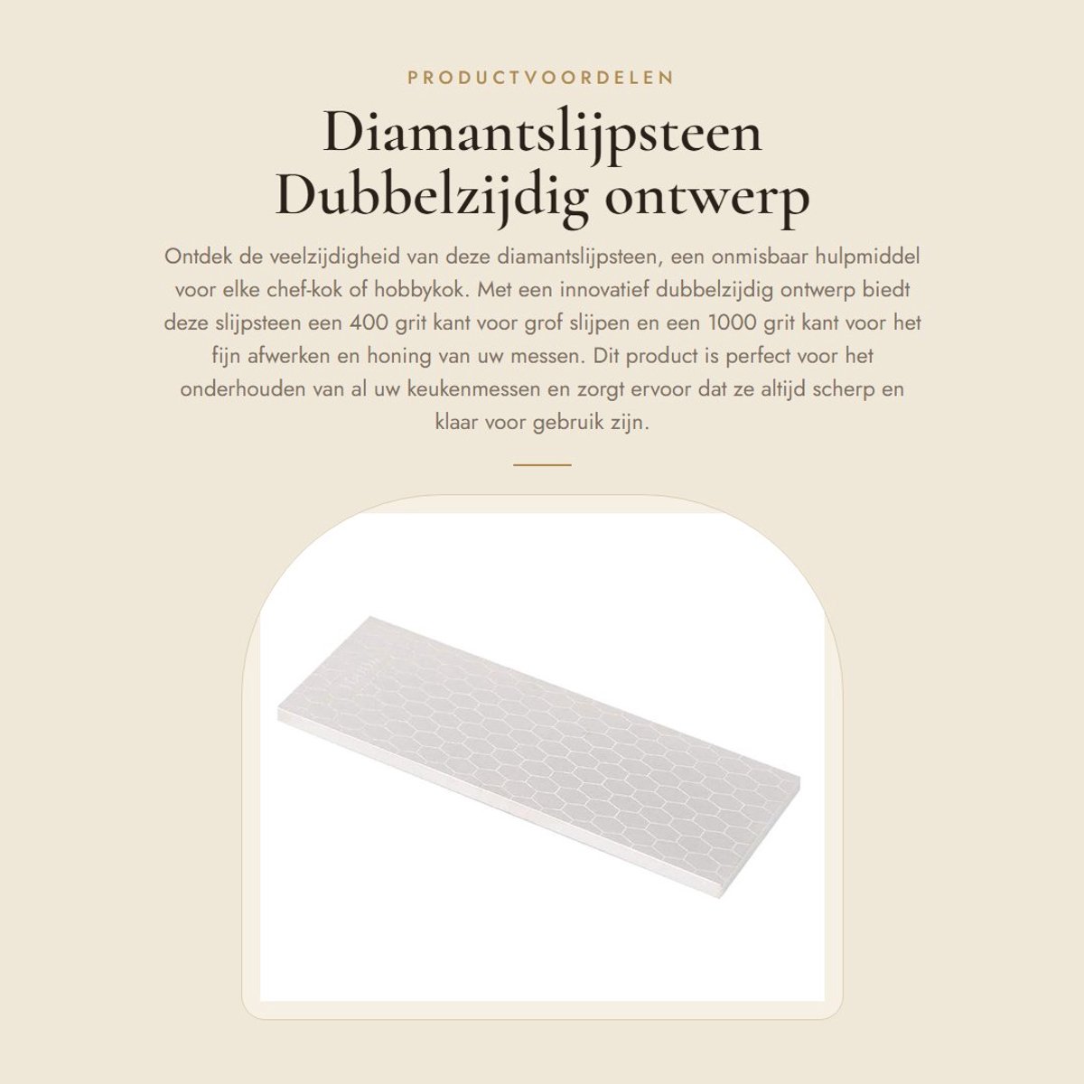 Dailygoods- Diamantslijpsteen Dubbelzijdig - Slijpsteen 400/1000 Grit - Slijpgereedschap Keuken - Geschikt voor Messen - Hoogwaardig Materiaal - Veelzijdig Gebruik