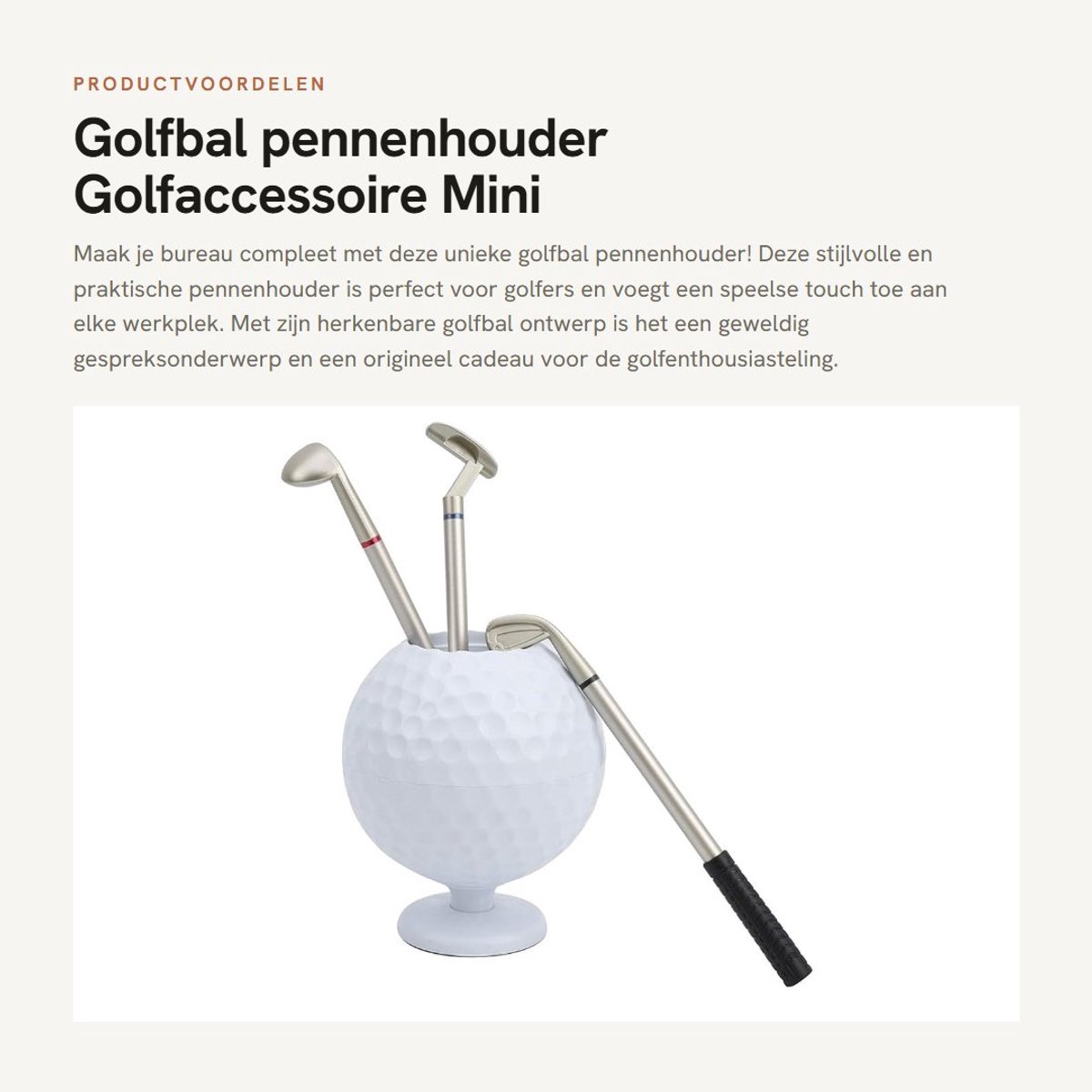 Dailygoods- Golfpen - Golfbal Model - Pennenhouder - Desk Organizer - Kunststof - Hoogte 10cm - 3 Stuks
