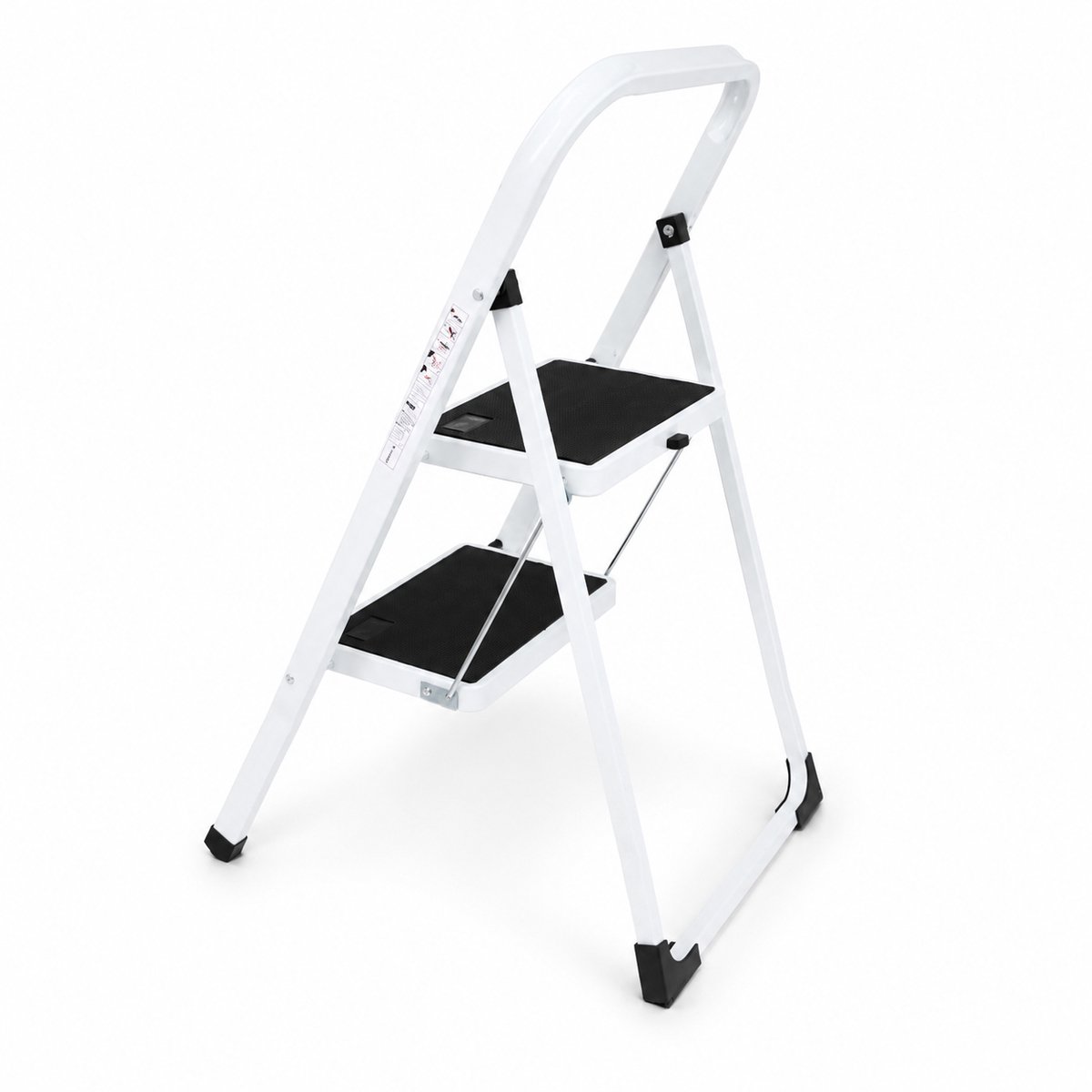 Eurocatch Huishoudtrap 2 Treden - Opvouwbare Keukentrap met Leuning - Antislip Opstapje - Stalen Trapladder - Max. Belastbaar 150 kg - Compact en Veilig – foto 8