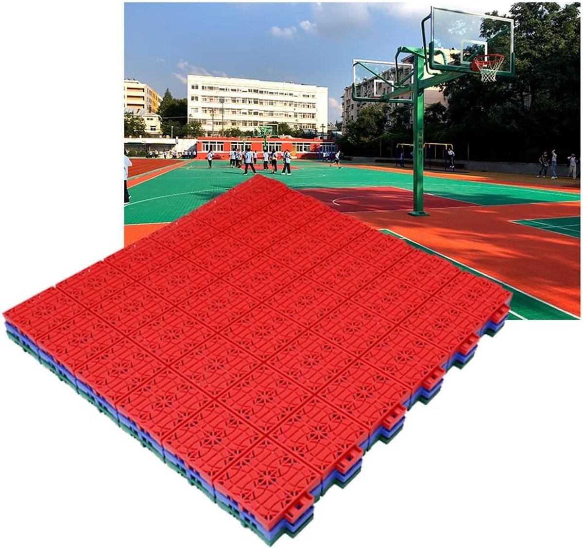 Sportvloer Tegels - Modulaire Vloer - Sportveld Aanleggen - Weerbestendig Drainage - 58 cm - Grijs