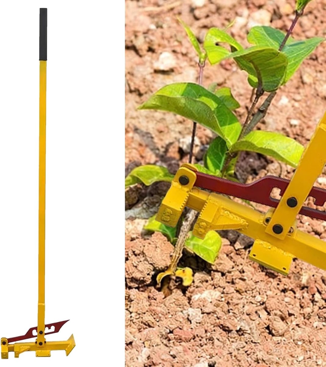 Wortelverwijderaar Lange steel - Onkruidtrekker Gazon - Tuinonderhoud Rechtop - Verstelbare Gekartelde Kaken - 6.3 kg - Zwart