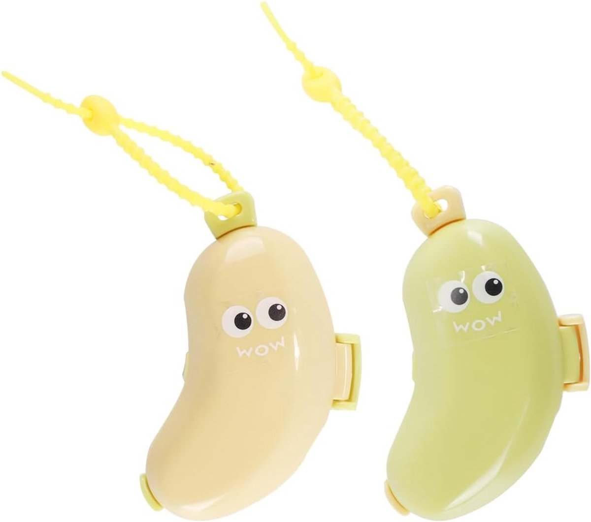 Set van 2 Bananen Tandenborstels met Beschermkap en Tandpasta Dispenser voor Thuis, Reizen en Kamperen