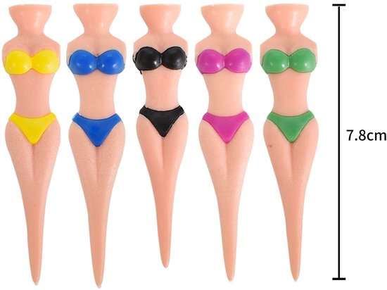Dailygoods - Golf tees grappige dames bikini 5 stuks 76 mm / 3 inch grappige golf tees meisjes golf tees dames golf tees kunststof golf tees voor mannen vrouwen golftraining golf accessoires golf oefeningen — afbeelding 5