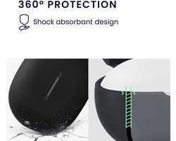 kwmobile cover voor oordopjes case - geschikt voor Shokz OpenDots Air E210 - Trendy beschermhoes draadloze oordopjes in zwart