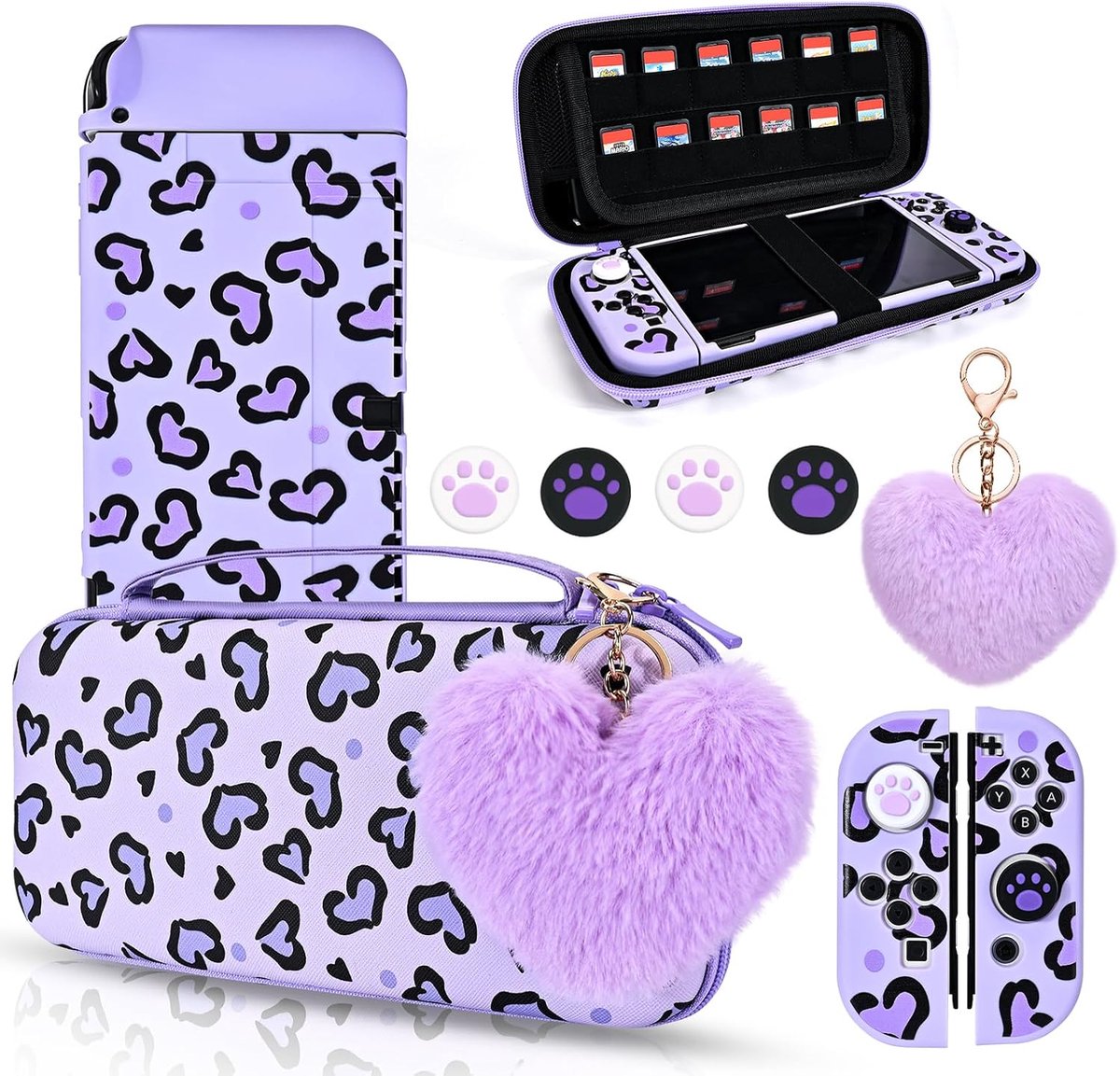 DLseego Carrying Case for Switch OLED, Carrying Case and Soft Cover for Switch OLED, with 4 Joystick Switch Hood, 1 - ShopVlot