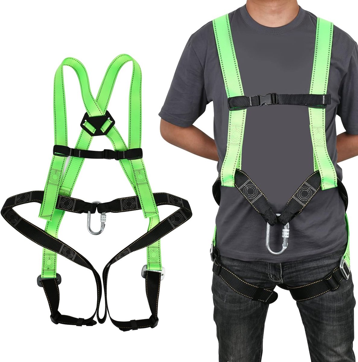 Catching Belt with Screw Carabiner - Professional Full Body Catcher Belt Fall Protection - Climbing Harness - ShopVlot