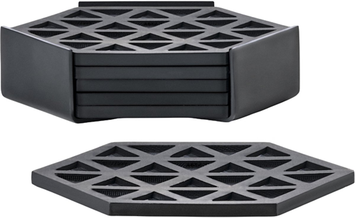 Zone Denmark Triangles Onderzetters 10 x 10 x 3,2 cm 6 stuks Black