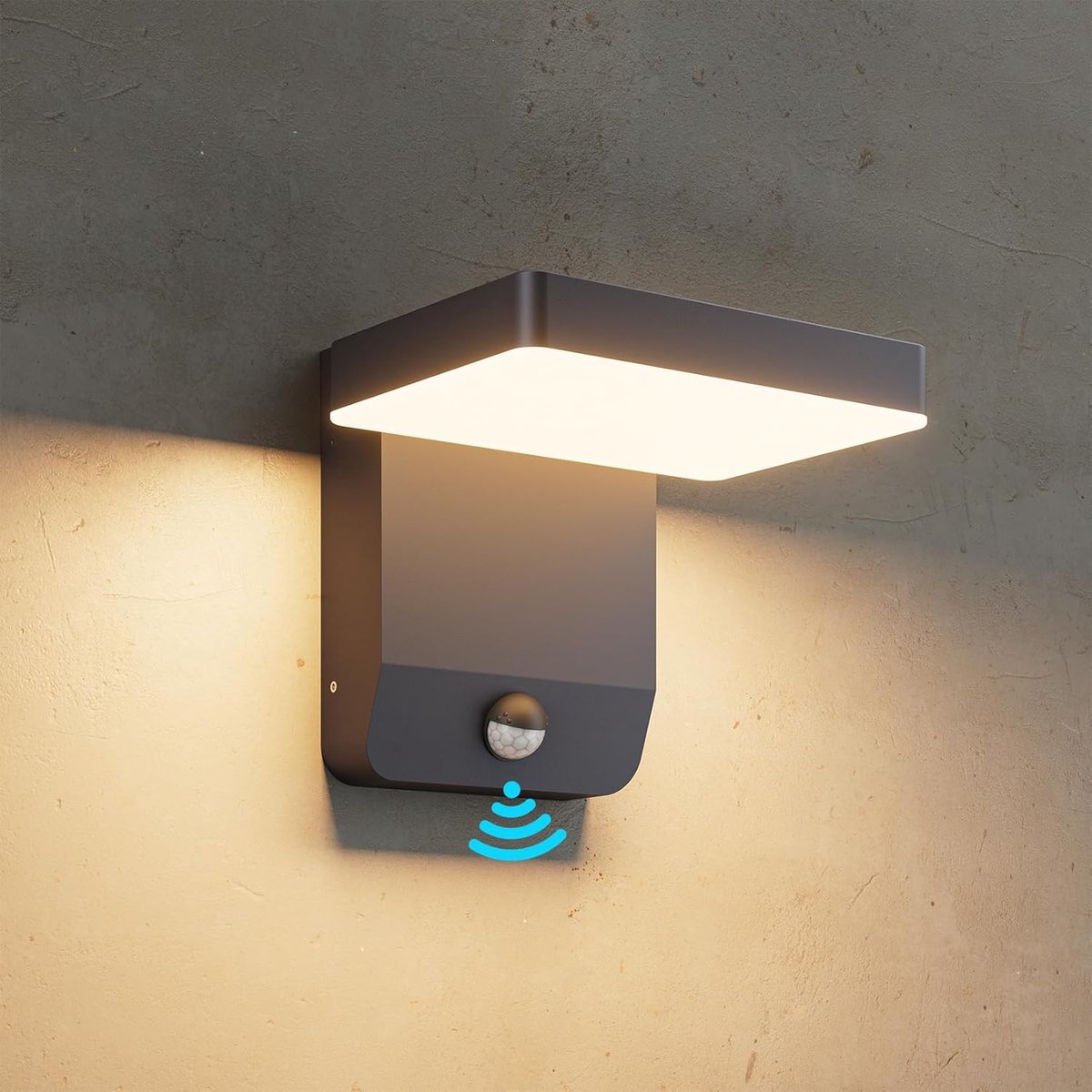 K-Bright 20 W outdoor wall light with motion detector, 3000 K warm white light outdoor light adjustable beam angle - ShopVlot
