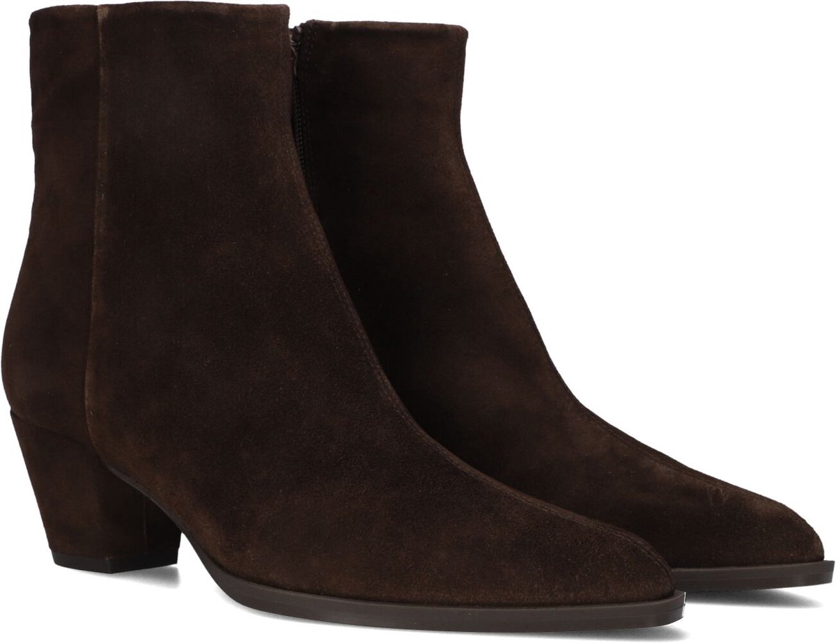 Unisa Lanza Enkellaarsjes - Enkelboots met rits - Dames - Bruin - Maat 40