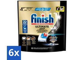 6 x Finish - Vaatwasmiddel - Ultimate Plus Vaatwastabletten Regular - Krachtige Alles-in-1 Reiniging - 22 capsules - Vaatwastabletten - Vaatwascapsules - Vaatwasser - Vaatwasmiddel - Glans