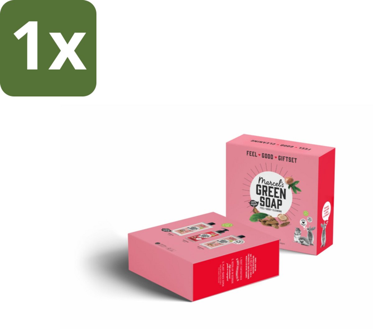 1 x Marcel's Green Soap - Geschenkset - Argan & Oudh - Perfect als cadeau - Geschenkset Argan Oudh - Natuurlijke Huidverzorging - Biologisch Afbreekbaar - Gezond Haar - Gezond Huid