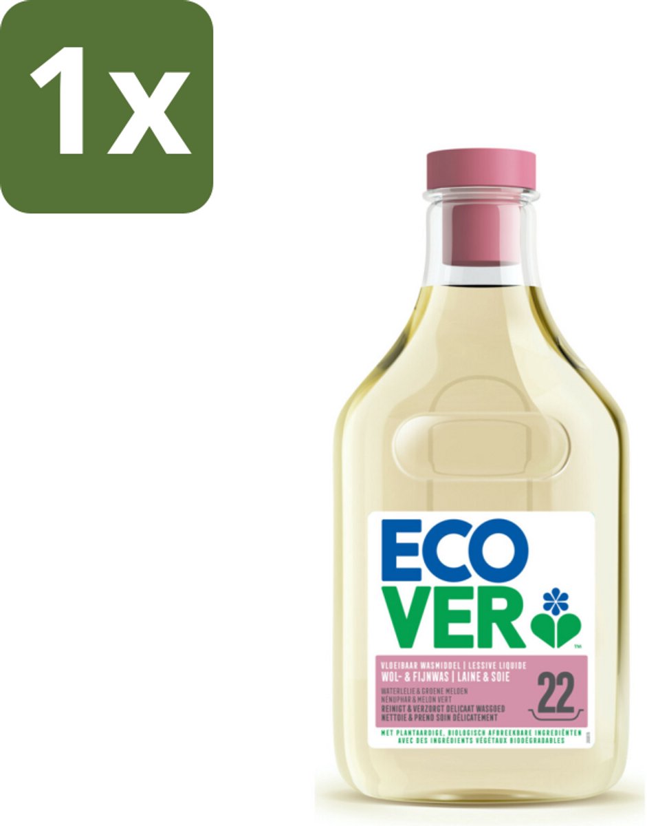 1 x Ecover - Vloeibaar wasmiddel - Wol & Fijnwas - 1 liter - 22 wasbeurten - Wasmiddel Wol - Fijnwas - Zachte Was - Delicate Stoffen - Biologisch Afbreekbaar