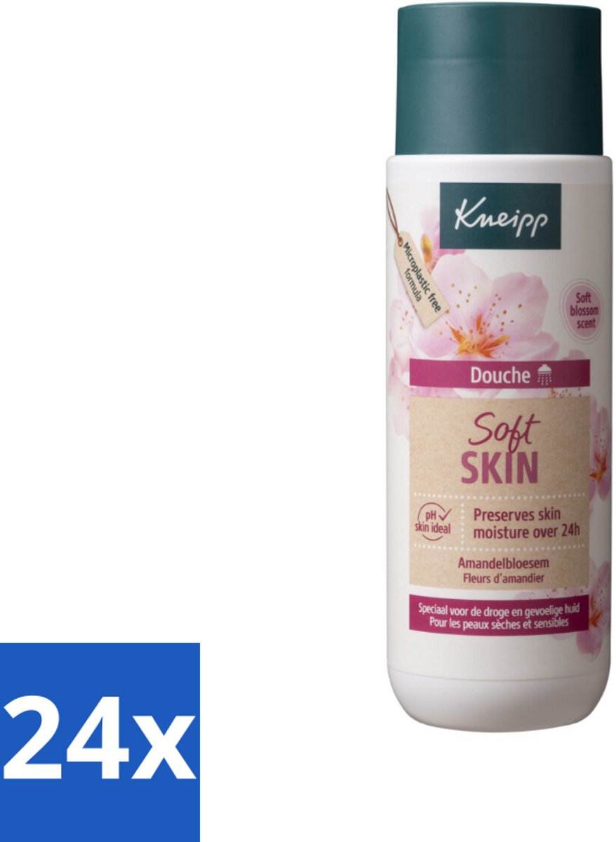 24 x Kneipp - Douchegel - Soft Skin - Amandelbloesem - 200 ml - Douchegel - Droge Huid - Gevoelige Huid - Verzorging - Amandelolie