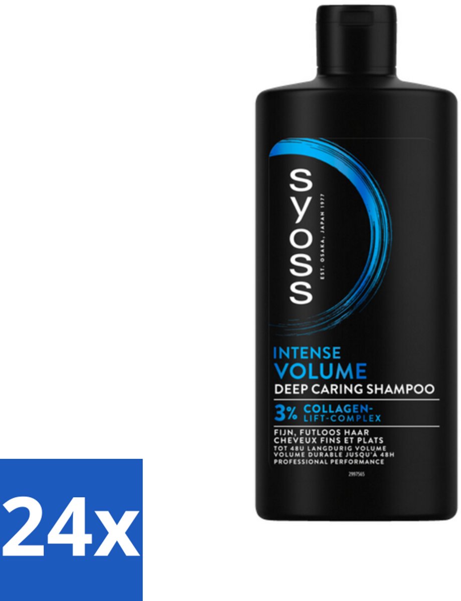 24 x SYOSS - Volume 440 ml - Shampoo - Voor Volumeboost - 440ml - Volume Shampoo - Haarversterkend Shampoo - Shampoo Voor Fijn Haar - Volumeboost Shampoo - Shampoo Zonder Siliconen