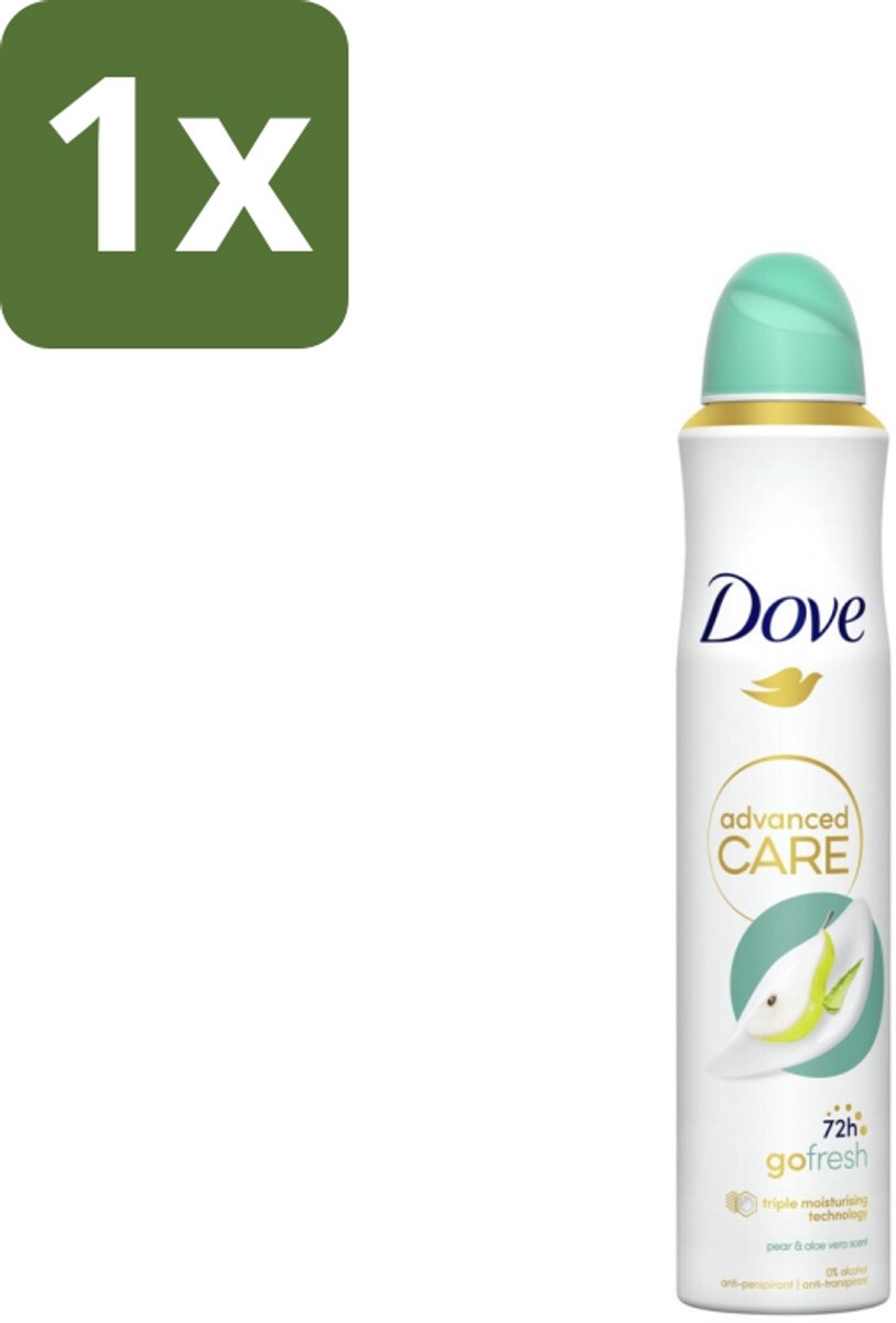1 x Dove Deodorant Spray - Peer & Aloë Vera - 200 ml - Dove Deodorant Spray - Peer & Aloë Vera - Anti-Transpirant - 72 Uur Bescherming - Huidverzorging
