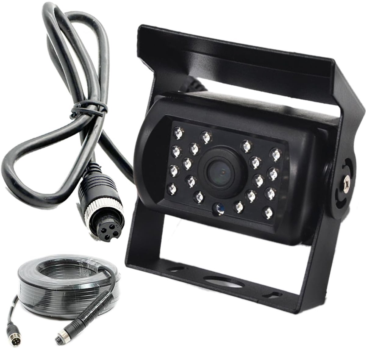 Achteruitrijcamera met 18 LED Nachtzicht + 15M Kabel - Waterdichte Achteruitrijcamera 12V 24V voor Auto, Bus, Camper & - ShopVlot