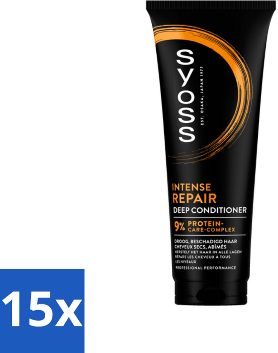 15 x Syoss - Repair - Conditioner - Herstelt & Versterkt - 250 ml - Herstel Haar - Beschadigd Haar - Droog Haar - Protein Reparatie - Haar Versterken