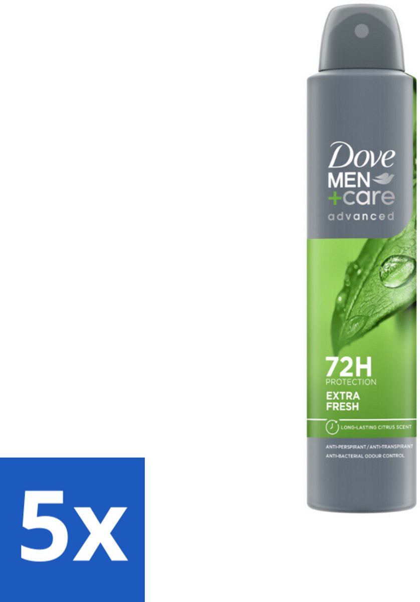 5 x Dove Men+Care Deodorant Spray - Extra Fresh - 200 ml - Deodorant Spray - Anti-transpirant - Zweetbehandeling - Huidbescherming - Frisheid