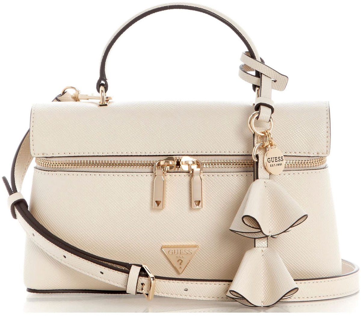GUESS schoudertas handtas Danielle Hobo Bag Bone beige