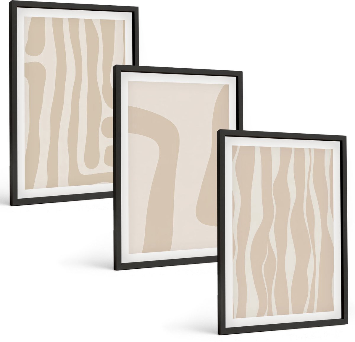 Tulup 4-Delige Schilderij Set - Abstracte patronen, minimalistische vormen, boho-stijl - 40 x 60 cm - Muurdecoratie - Wanddecoratie - Slaapkamer - Woonkamer Decoratie