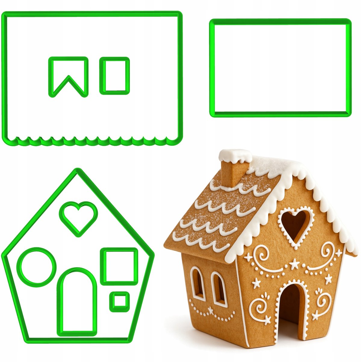 Kerst Gingerbread Huis Koekjesvormpjes Set - 17cm