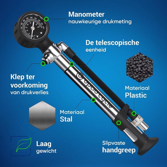 MTB Schokpomp en Vorkpomp - Hogedrukpomp voor Fietsen - Ophangpomp voor Shockabsorbers — afbeelding 3