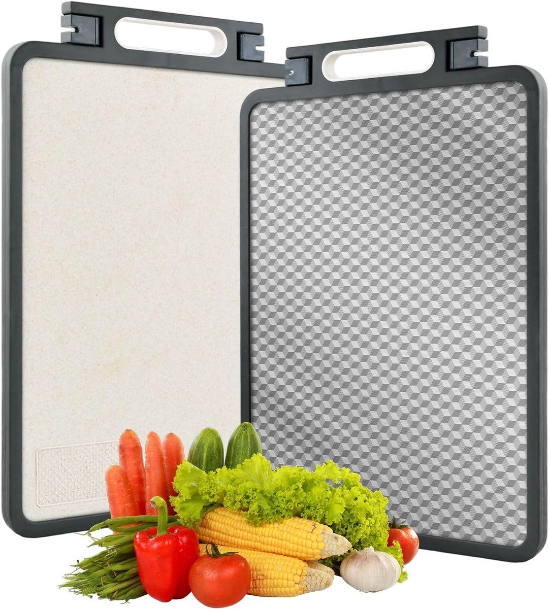 Dubbelzijdige Snijplank - Roestvrij Staal - 45 x 31 cm - Professionele Plank voor Vlees en Groenten - Voor Keukengebruik