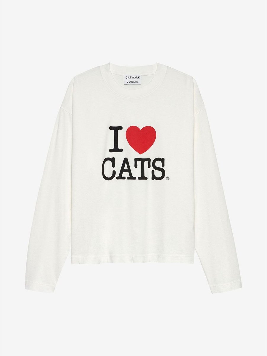 Catwalk Junkie - Graphic Cat - Longsleeve - White