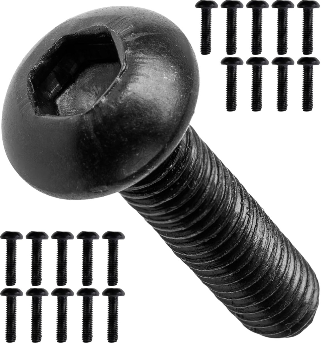 Panhead schroeven M6 x 20 mm - Zwart gereedschapsbestendig met lenskop - Ideaal voor motor en auto - ShopVlot