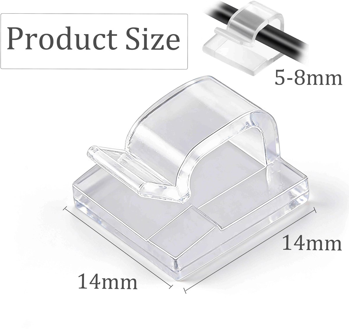 Kabelclips 50 stuks - Zelfklevende mini clips - Indoor en outdoor - Perfect kabelmanagement - ShopVlot
