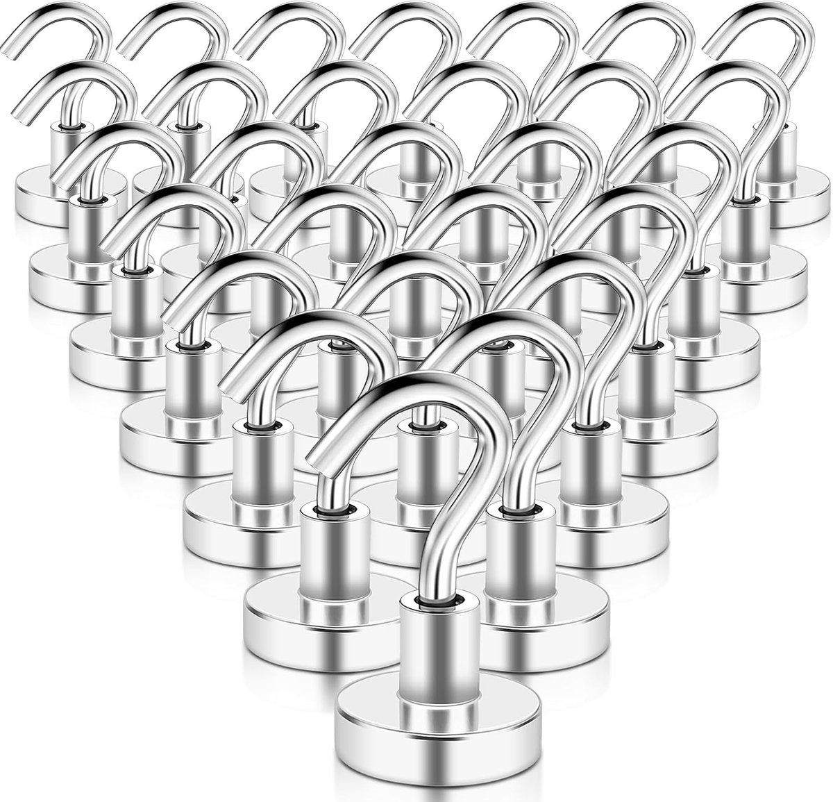 Magnetische haken set van 28 - sterke neodymium magneten - 22lb+ draagvermogen - ideaal voor keuken en garage - ShopVlot