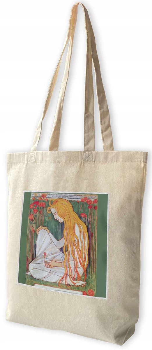 Shopper Tas met Ferdinand Hodler-print - Canvas, 38x41cm
