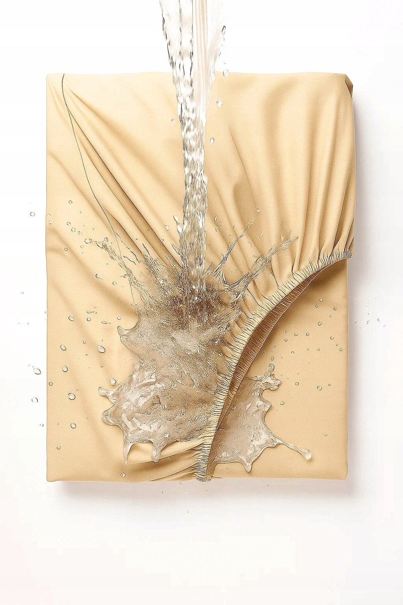 Waterdicht hoeslaken met elastiek - Beige - 180x200 cm
