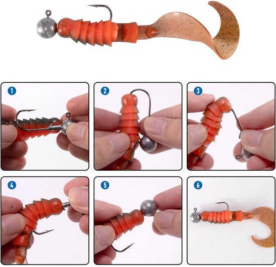 Set van 10 Jigkoppen Haken 5g voor Gummifishes en Zoet- en Zoutwater — afbeelding 4