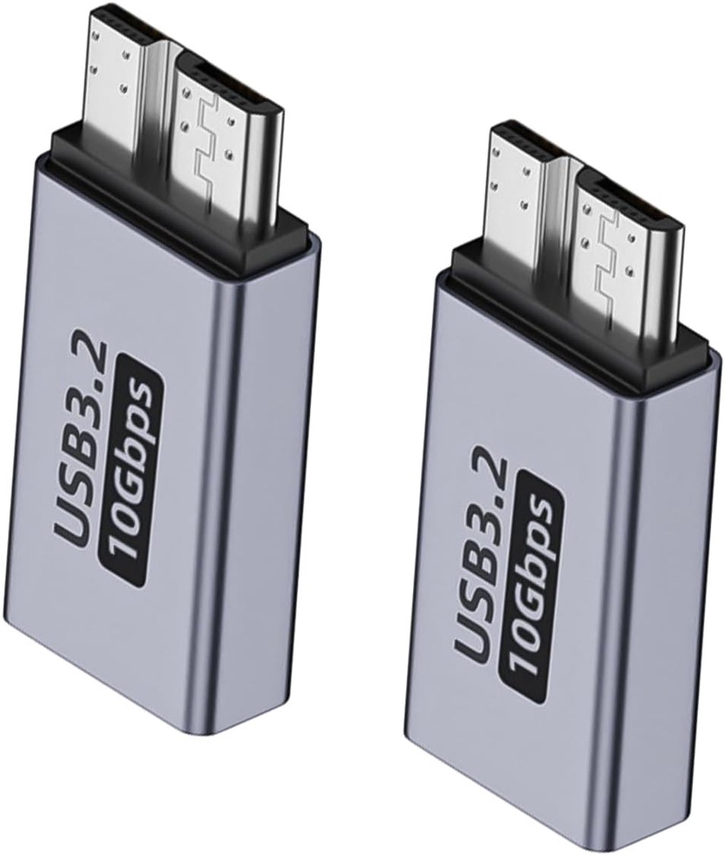 microB-naar-USB 3.0-adapter set van 2 - vrouwelijke kortdata-adapters - 10 Gbps overdrachtssnelheid - ShopVlot