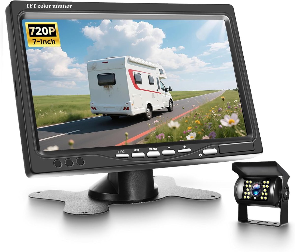 Achteruitrijcamera set met 7 inch HD scherm - Bedraad - Nachtsichtfunctie - Geschikt voor SUV, bus en vrachtwagen - ShopVlot